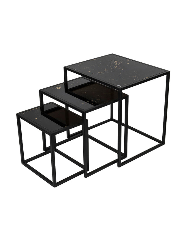 SET MESAS LATERALES DE METAL "LATINAS" 3 PZAS