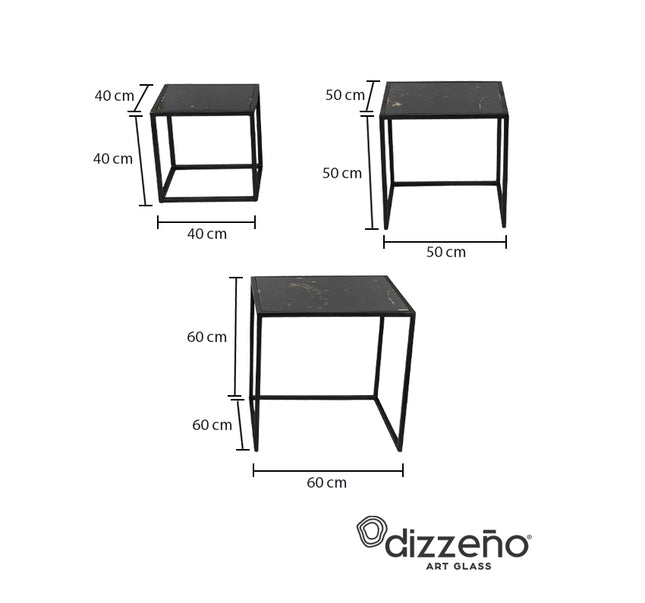 SET MESAS LATERALES DE METAL "LATINAS" 3 PZAS