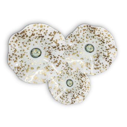 JGO PLATÓN ONDULADO DORADO LLUVIA FONDO HUESO