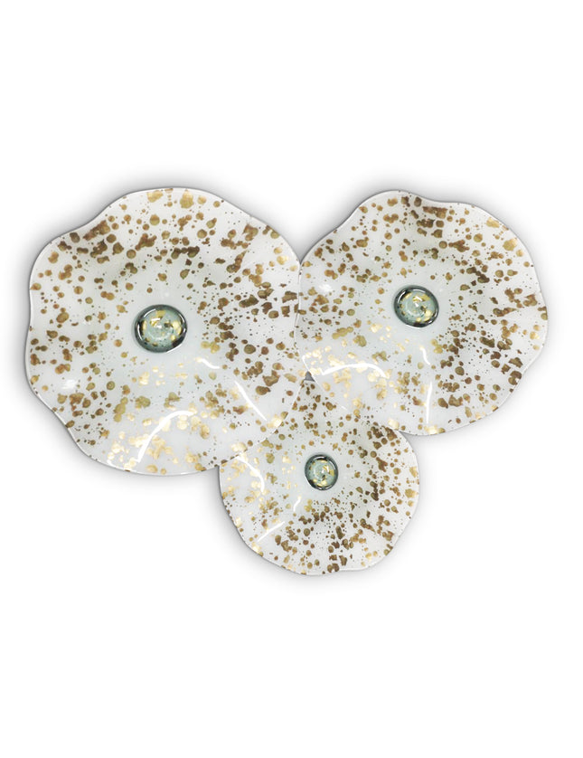 JGO PLATÓN ONDULADO DORADO LLUVIA FONDO HUESO