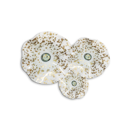 JGO PLATÓN ONDULADO DORADO LLUVIA FONDO HUESO