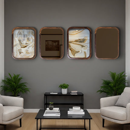 SET MARCOS LUCCA MARMOLLI BLANCO + ESPEJO BRONCE