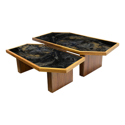 SET MESAS DE CENTRO DE PAROTA "LUCERNA" 2 PZAS ARK NOCHE DORADA