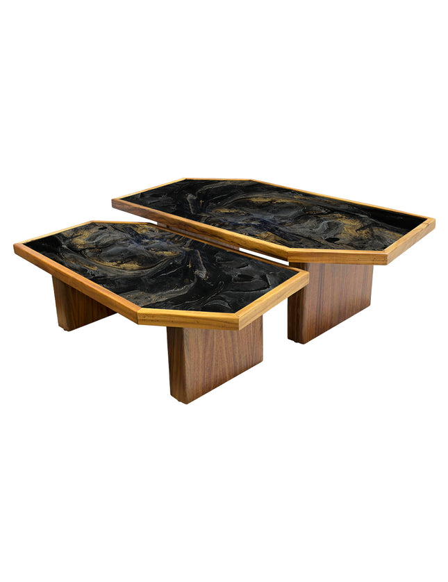 SET MESAS DE CENTRO DE PAROTA "LUCERNA" 2 PZAS ARK NOCHE DORADA