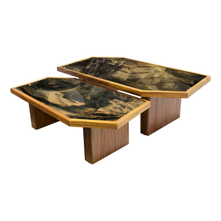 SET MESAS DE CENTRO DE PAROTA "LUCERNA" 2 PZAS ARK NOCHE DORADA