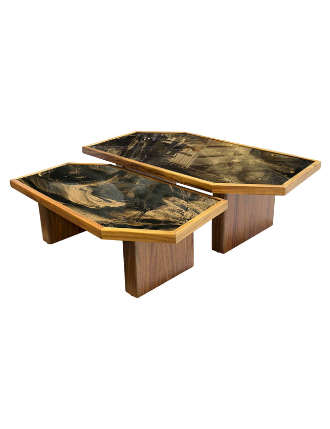 SET MESAS DE CENTRO DE PAROTA "LUCERNA" 2 PZAS ARK NOCHE DORADA