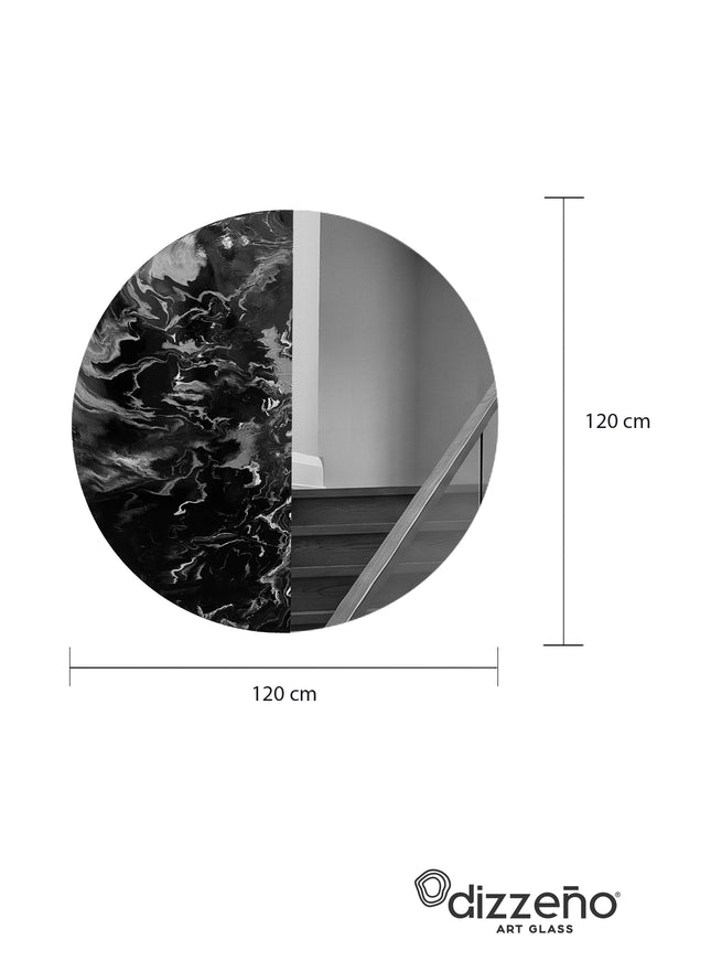 DIÁMETRO LUCIO 120 CM RESINA ARK NOCHE DORADA + ESPEJO