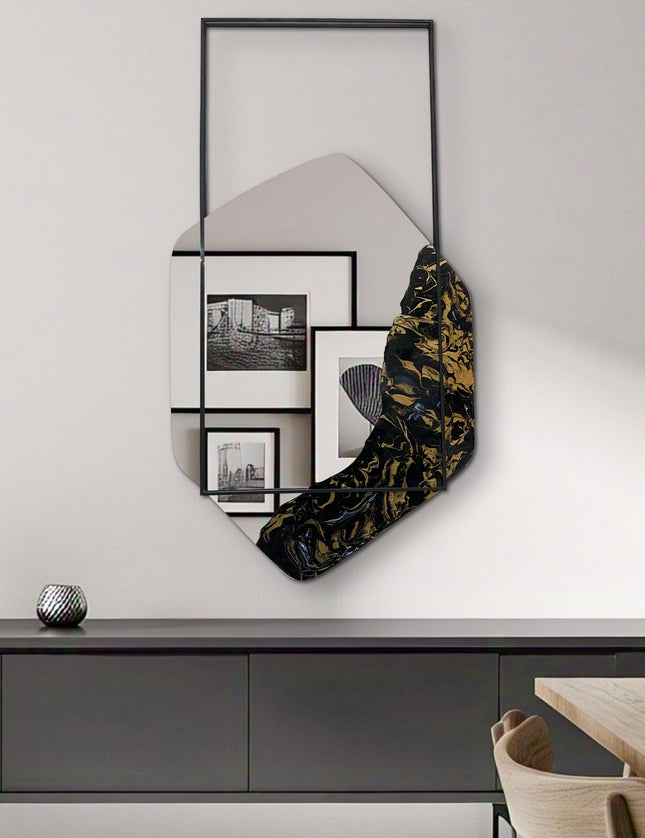 ESPEJO LUNGO RESINA ARK NOCHE DORADA + ESPEJO