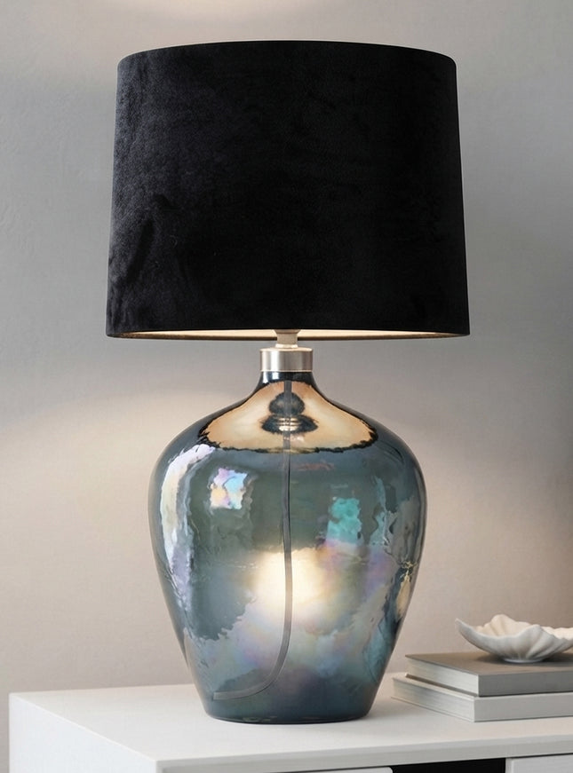 LÁMPARA MAGUANA AZUL PETRÓLEO LUSTRE