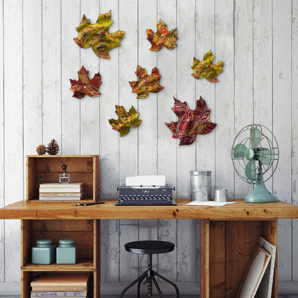 SET HOJAS MAPLE 7 PZAS