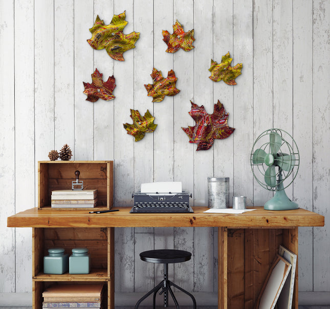 SET HOJAS MAPLE 7 PZAS