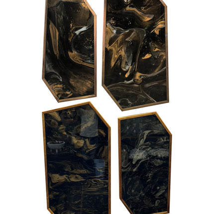 SET MARCOS LUCERNA 4 PZAS ARK NOCHE PLATEADA CON ORO