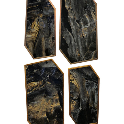 SET MARCOS LUCERNA 4 PZAS ARK NOCHE PLATEADA CON ORO