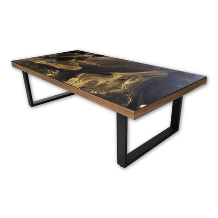 MESA DE JUNTAS DAKOTA CON BASTIDOR DE PAROTA ARK NOCHE DORADA