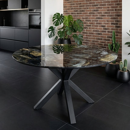 MESA COMEDOR VICTORIA BASE DE METAL DENVER 120 CM SIN SILLAS