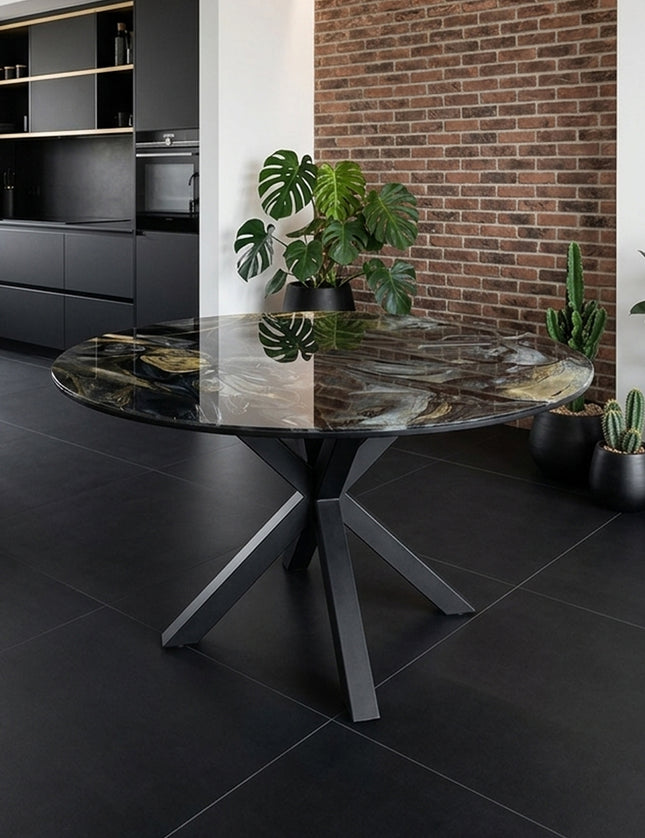 MESA COMEDOR VICTORIA BASE DE METAL DENVER 120 CM SIN SILLAS
