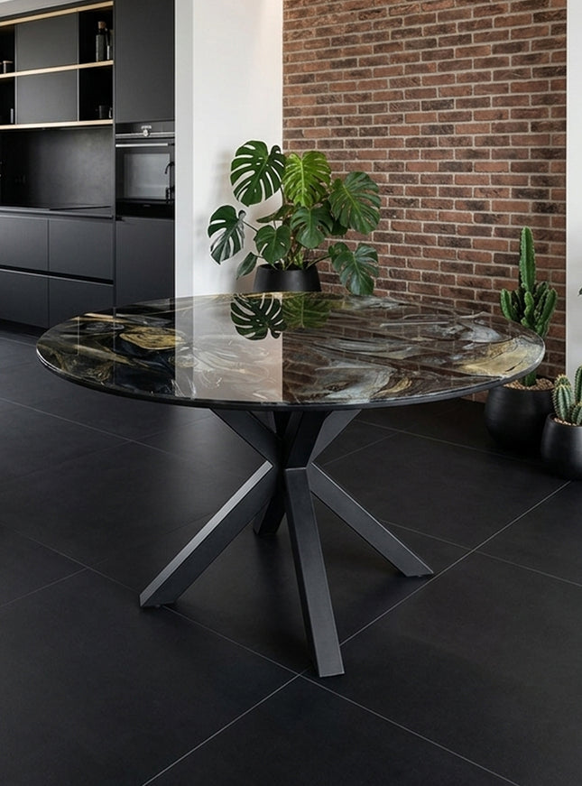 MESA COMEDOR VICTORIA BASE DE METAL DENVER 120 CM SIN SILLAS