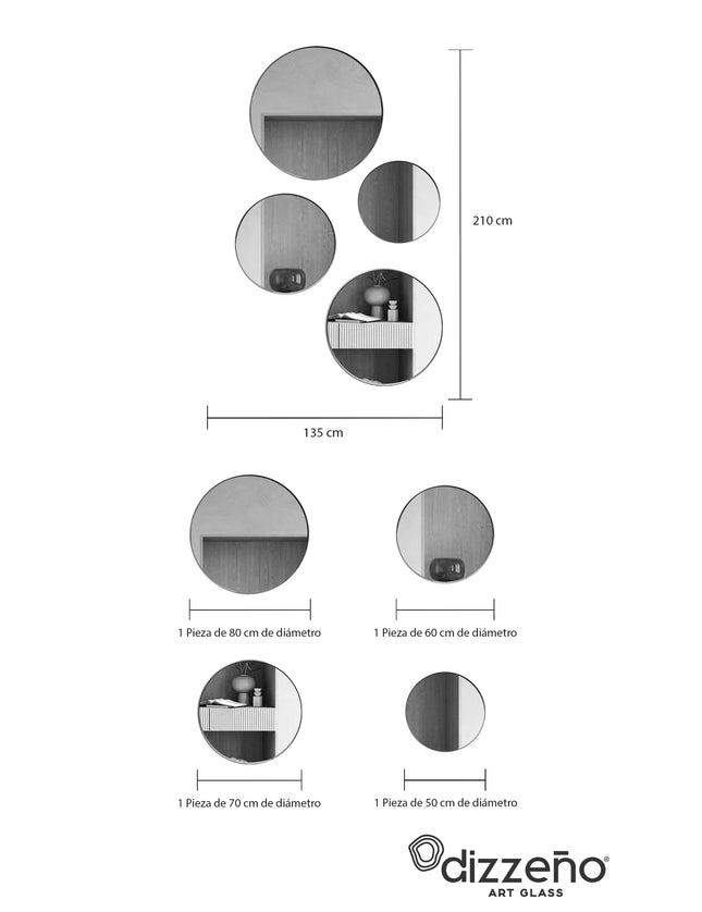 SET ESPEJOS MOROCO LAMAN 4 PZAS
