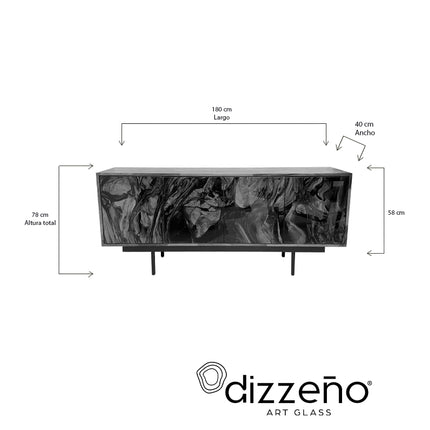 CREDENZA DE PAROTA "NATURA" ARK NOCHE PLATEADA CON ORO