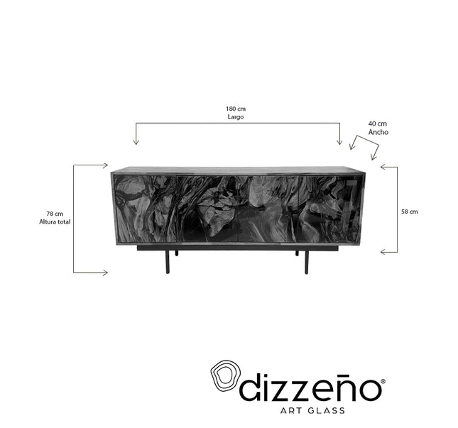 CREDENZA DE PAROTA "NATURA" ARK NOCHE PLATEADA CON ORO