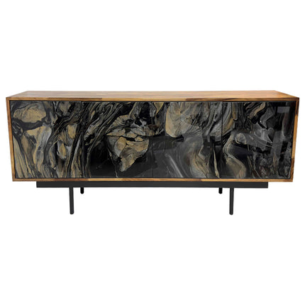 CREDENZA DE PAROTA "NATURA" ARK NOCHE PLATEADA CON ORO