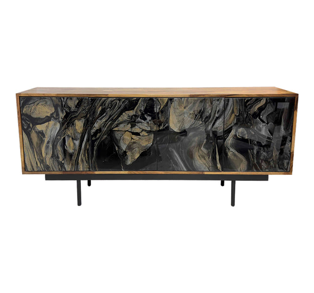 CREDENZA DE PAROTA "NATURA" ARK NOCHE PLATEADA CON ORO