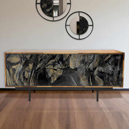 CREDENZA DE PAROTA "NATURA" ARK NOCHE PLATEADA CON ORO