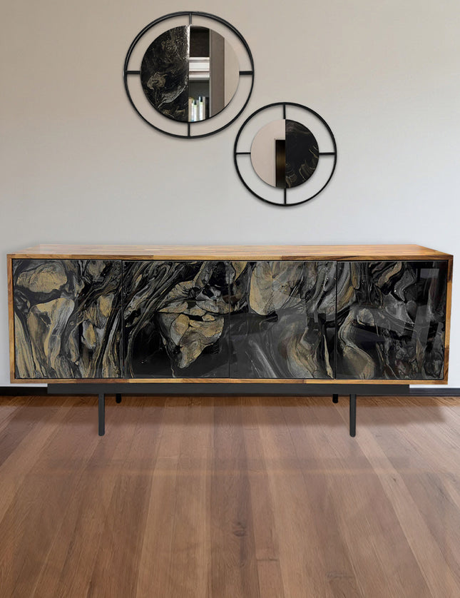 CREDENZA DE PAROTA "NATURA" ARK NOCHE PLATEADA CON ORO