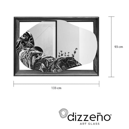 ESPEJO ORGÁNICO CON MARCO DE PAROTA RESINA ARK NOCHE DORADA + ESPEJO