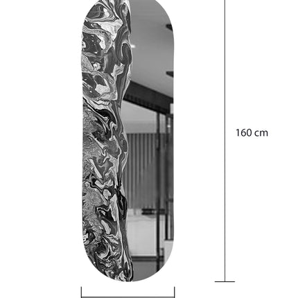 ESPEJO ÓVALO CH RESINA ARK NOCHE PLATEADA CON ORO + ESPEJO