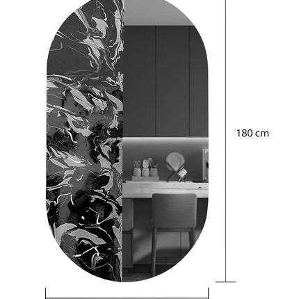 ESPEJO ÓVALO GRANDE RESINA ARK NOCHE DORADA + ESPEJO