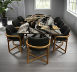 COMEDOR DENVER 240X120 CM C/CUBRECANTO INTERNO CON 8 SILLAS OVAL