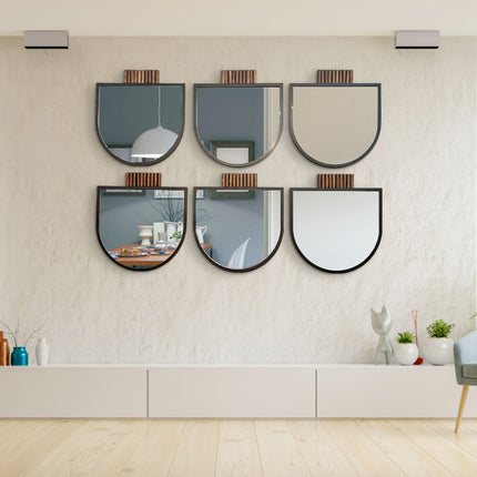 SET ESPEJOS PALETA 6 PZAS PAROTA SÓLIDA