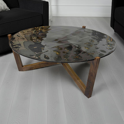 SET MESA DE CENTRO DE PAROTA "PAULA GDE" TERMOFORMADA NEGRO HUMO