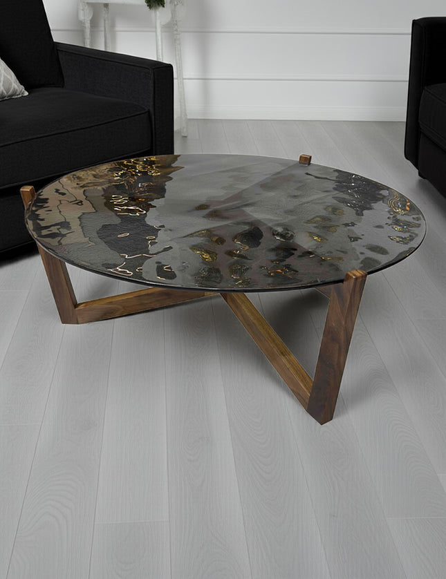 SET MESA DE CENTRO DE PAROTA "PAULA GDE" TERMOFORMADA NEGRO HUMO