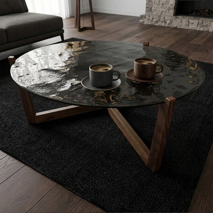 SET MESA DE CENTRO DE PAROTA "PAULA GDE" TERMOFORMADA NEGRO HUMO