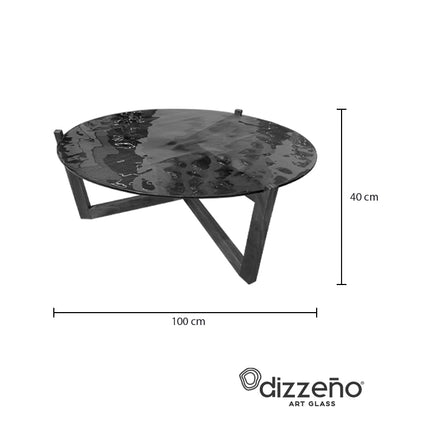 SET MESA DE CENTRO DE PAROTA "PAULA GDE" TERMOFORMADA NEGRO HUMO