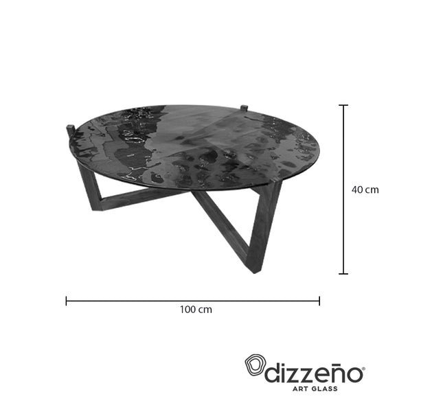 SET MESA DE CENTRO DE PAROTA "PAULA GDE" TERMOFORMADA NEGRO HUMO