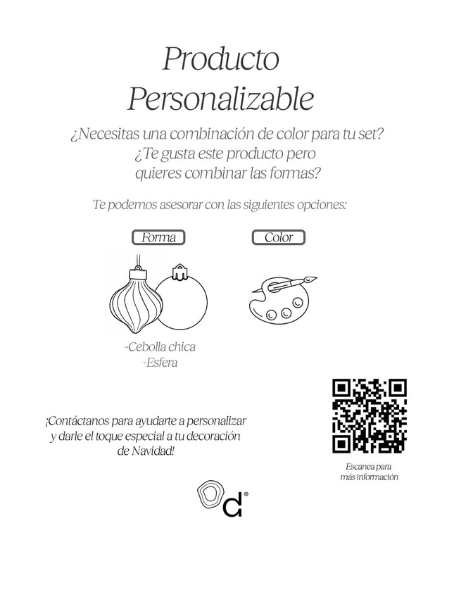 ESFERAS NAVIDEÑAS - PAQUETE DE 12 PZAS