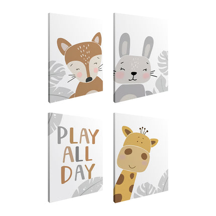 SET DE CUADROS PLAY ALL DAY 4 PZAS