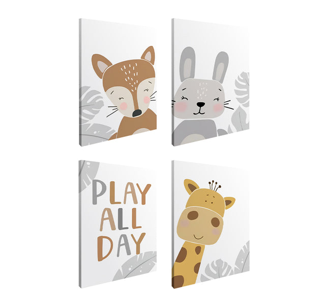 SET DE CUADROS PLAY ALL DAY 4 PZAS