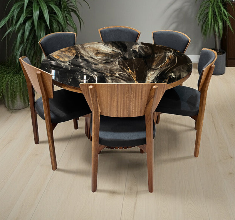 COMEDOR POLETTE 140 CM CON 6 SILLAS KUVER