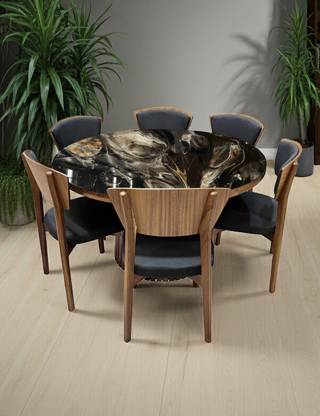 COMEDOR POLETTE 140 CM CON 6 SILLAS KUVER