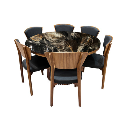 COMEDOR POLETTE 140 CM CON 6 SILLAS KUVER