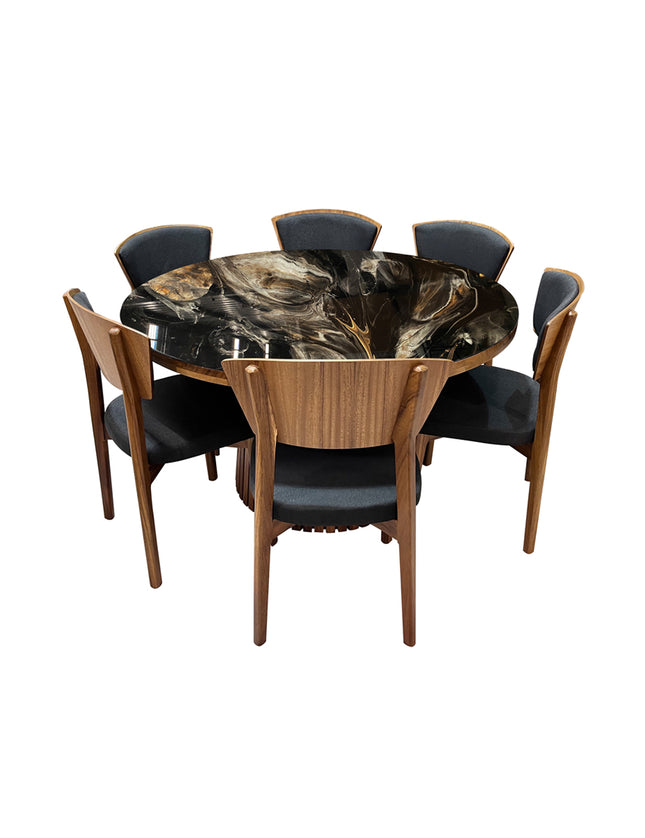 COMEDOR POLETTE 140 CM CON 6 SILLAS KUVER