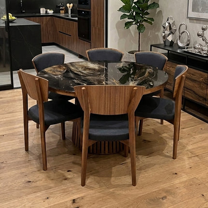 COMEDOR POLETTE 140 CM CON 6 SILLAS KUVER
