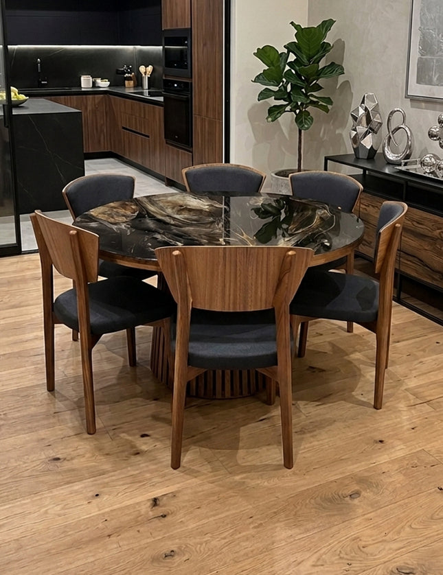 COMEDOR POLETTE 140 CM CON 6 SILLAS KUVER