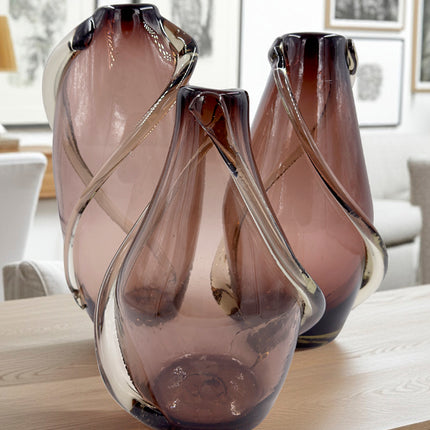 SET JARRONES PROVENZA AMATISTA TRASLÚCIDO 3 PZAS