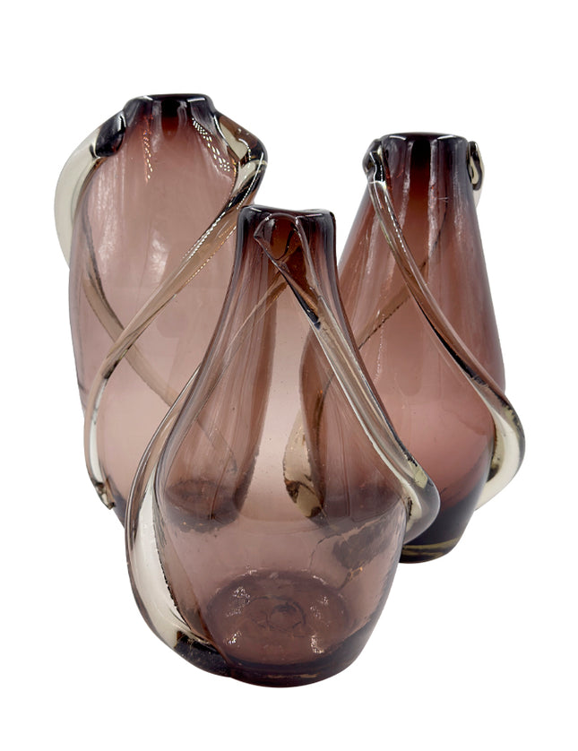 SET JARRONES PROVENZA AMATISTA TRASLÚCIDO 3 PZAS