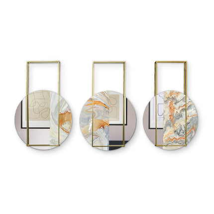 SET ESPEJOS RAFAELO 3 PZAS RESINA + HERRERÍA + ESPEJO